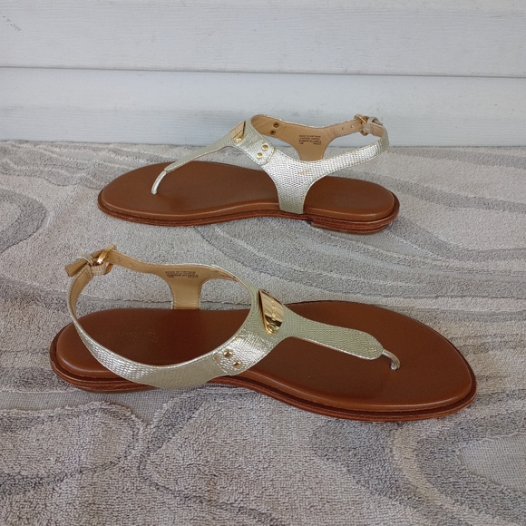 MICHAEL Michael Kors Plate Sandal Gold Metallic Snake Women’s Size 10M - Picture 5 of 13